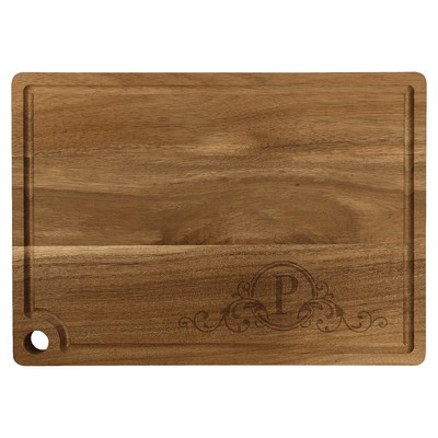 Acacia Cutting Board with Drip Ring and Corner Hole - BA16