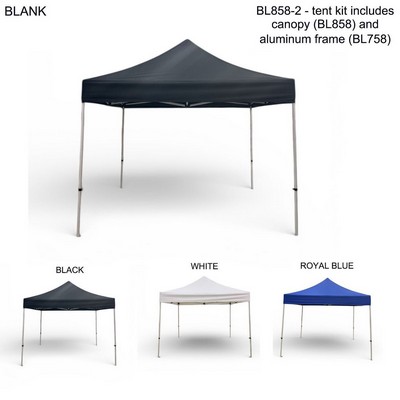 10' Tent Kit, Heavy Duty Canopy & Aluminum Frame, Blank Only