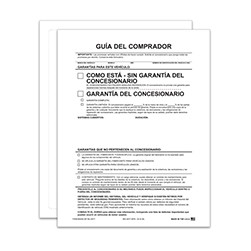 PEEL n SEAL™ Spanish Exterior No Lines As-Is Buyers Guide Window Sticker