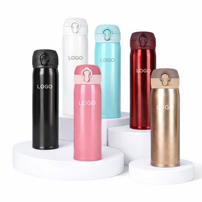 15.2 oz Slim Vacuum Insulated Stainless Steel Bottle – Double Lock Lid - 6 colors | AleAqua