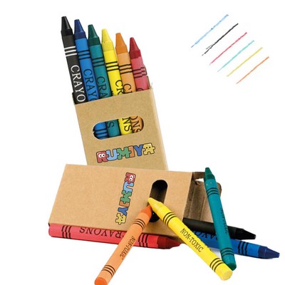 6 Color Crayon Set in Kraft Box