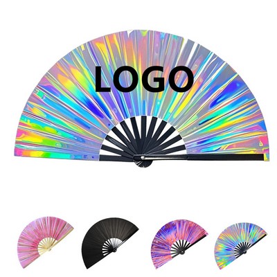 Holographic Laser Colors Hand Fan