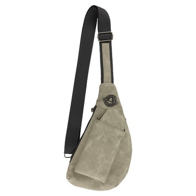 Light Green Crescent Leatherette Crossbody Bag