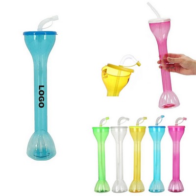 20 Oz Reusable Clear Yard Cup With Straw