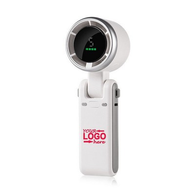 High Speed Turbo Handheld Fan Digital Display Mini Neck Hanging Portable Foldable Fan