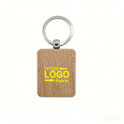 Natural Beech Wood Keychain