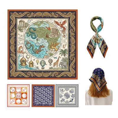 Custom Printed Mulberry Silk Square Scarf