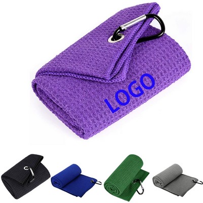 Waffle Weave Microfiber Golf And Sport Towel