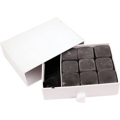 9-Piece Basalt Whiskey Stone Set with Velvet Pouch