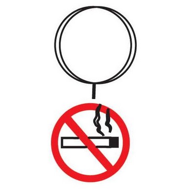 No Smoking Sign Gift Shop Key Chain w/Clear Mirrored Back (12 Square Inch)