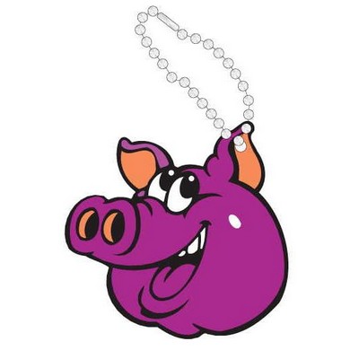 Pig Promotional Line Key Chain w/Black Back (12 Square Inch)