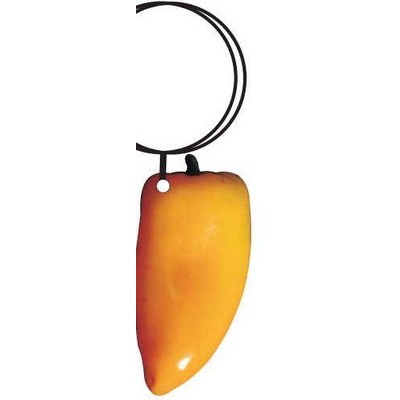Yellow Chili Pepper Executive Keychain w/Mirrored Back (3 Square Inch)