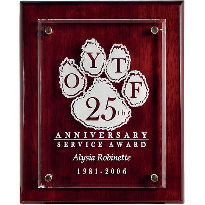 Rosewood Piano Finish Board with Raised Starphire Glass (8" x 10")