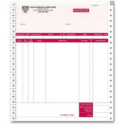 Continuous Invoice Forms - Parchment (3 Part)