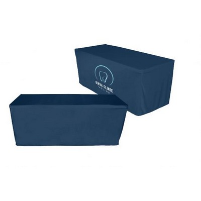 6' Fitted Economy Table Cover - 6 Oz. Polyester w Digital Print