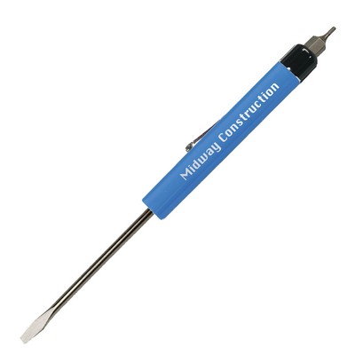 Pocket Screwdriver 1/8" Flat Tip Blade + Hex Bit Top