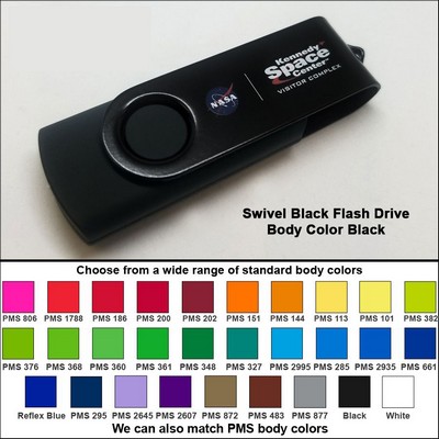 Swivel Black Flash Drive (128 MB Memory)