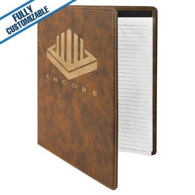 Rustic Gold Leatherette - 9.5X12" Portfolio With Notepad