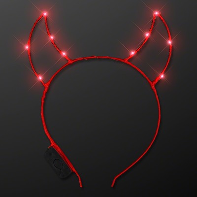Starlight Devil Horns Red Light Up Headband - BLANK