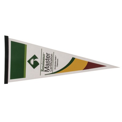 White Felt Pennant (12"x30") Screen Print