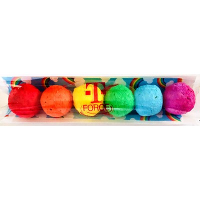 Wildflower Seed Bombs with Rainbow Background