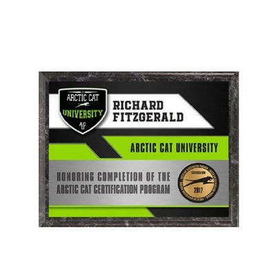 6" x 8" Full Color Value Plaque - Black Marble Panel
