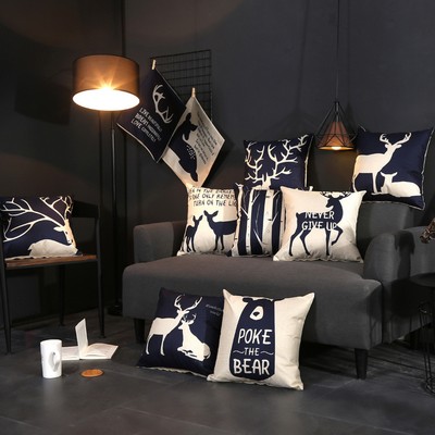 Full Printed 17.7 x 17.7" Premium Square Linen Throw Pillowcase With Hidden Zipper