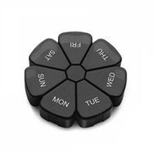 Round Rainbow Color Weekly Pill Organizer Box Case