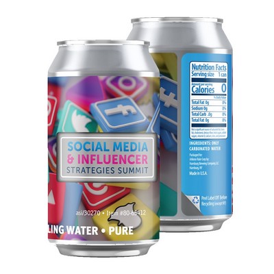 12 Oz. Full Color Digital Sparkling Canned Water