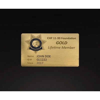 Brushed Gold Laser Etched and Screen-Printed Card