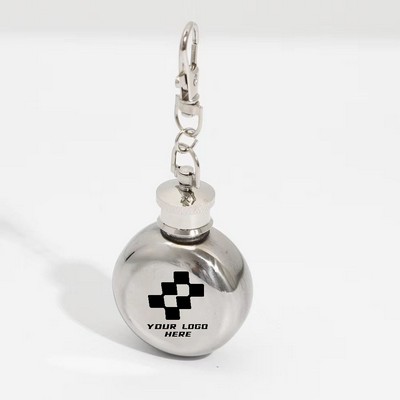 1 OZ Circle Stainless Steel Hip Flask Flagon
