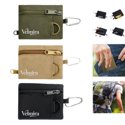 Travel Coin Purse Pouch with Carabiner