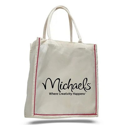 Fancy Shopper Bag With Colored Stripe ( 15"W X 16"H )