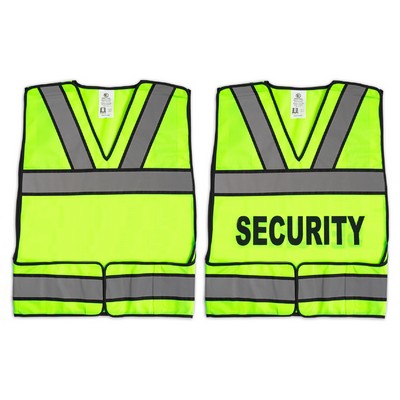 Reflective Safety Vest with Security and No ID (Lime Green)