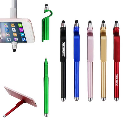 Executive Stylus Pen Precision Touchscreen Pen with Integrated Mobile Phone Stand Sleek Aluminum