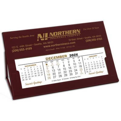 PD Paperdate Refillable Desk Calendar, Maroon Matte