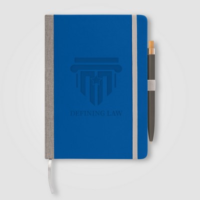 Steinbeck Recycled Hard Cover Journal & Pen Set - A5 5.9" x 8.3" - Debossed