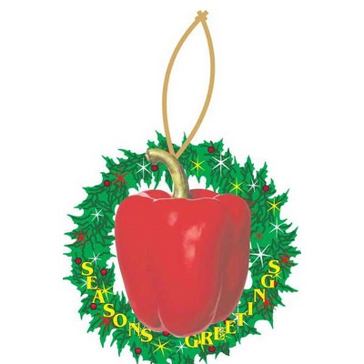 Bell Pepper Promotional Wreath Ornament w/ Black Back (12 Square Inch)