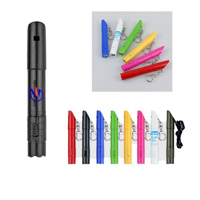Flashlight With Ballpoint Pen & Whistle