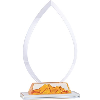 Mountain Crest Crystal Award, Amber, 9 1/4"