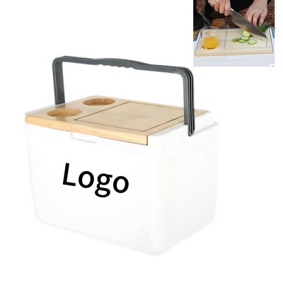 Outdoor Multi-Functional 337 oz. Insulated Cooler Box with Cutting Board