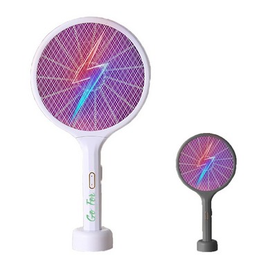 Dual Modes Electric Fly Swatter with Purple Mosquito Light