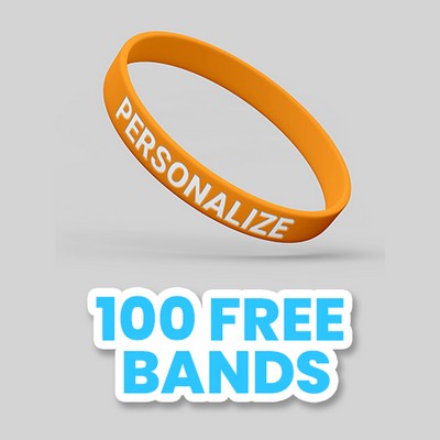 Colorfilled Silicone Wristband Bracelet - 3/4"
