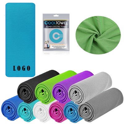 Eco-Friendly Microfiber Cooling Towel with Snap Loop (31x12 in)