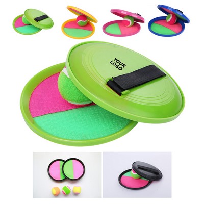 Toss Catch Paddle Ball Set Hook Loop Strap for Family Outdoor Active Play
