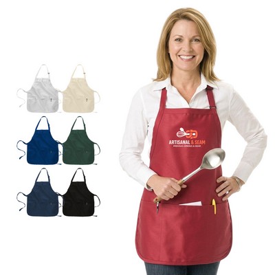 Adjustable Medium Length Apron with Pouch