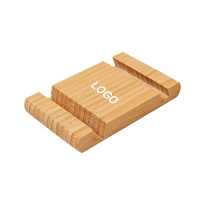 Double Groove Bamboo Phone and Tablet Stand