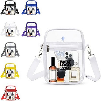 Clear PVC CrossBody Messenger Bag With Adjustable Strap
