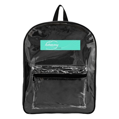 14.5" Clear PVC Backpack with Colored Back
