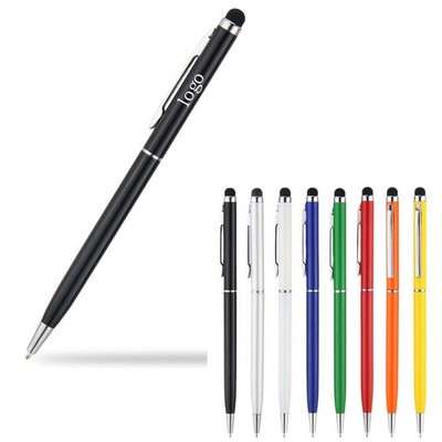 Metal Touch Screen Ballpoint Pen With Stylus Tip